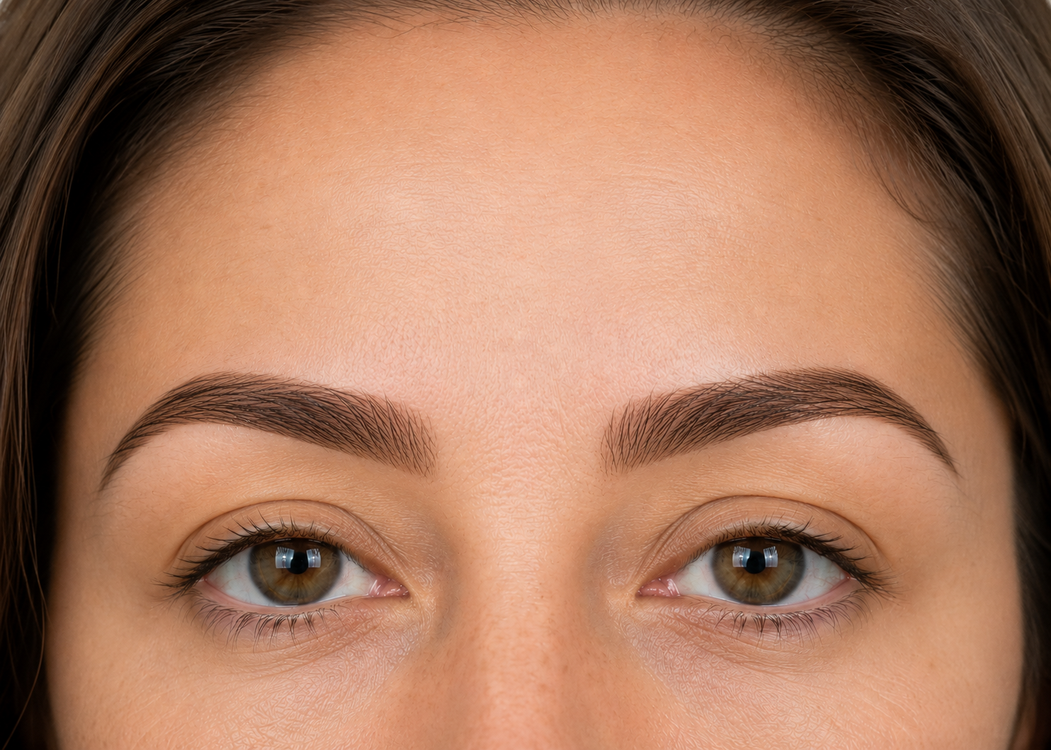 After: Brow design — shaped, tinted, defined